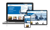 Chicago Communications website shown on laptop, tablet and phone Chicago Communications website shown on laptop, tablet and phone