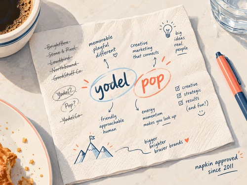 About the name Yodelpop - napkin brainstorm in 2011